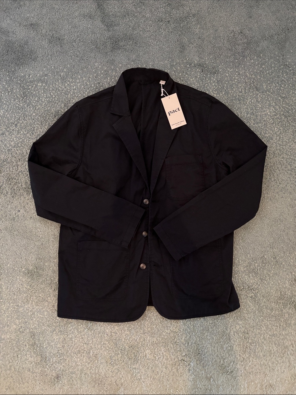 Pact Black Cotton Jacket Blazer